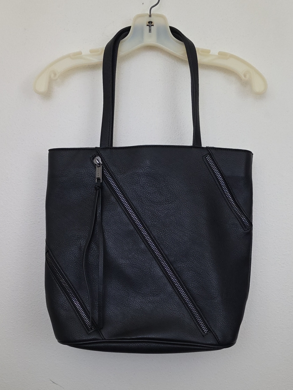 Joes Black Faux Leather Tote Double Handle Shoulder Straps